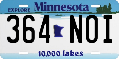 MN license plate 364NOI
