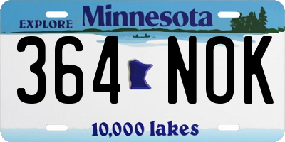 MN license plate 364NOK