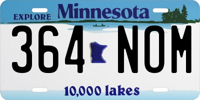 MN license plate 364NOM
