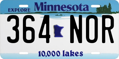 MN license plate 364NOR