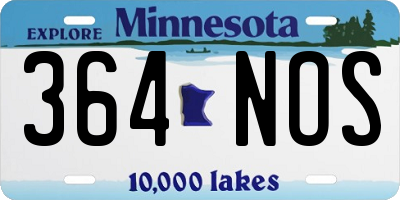 MN license plate 364NOS
