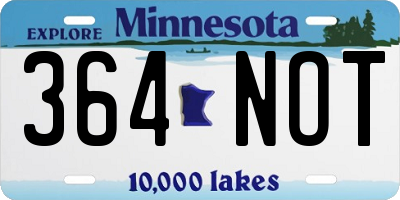 MN license plate 364NOT