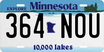 MN license plate 364NOU