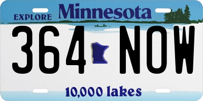 MN license plate 364NOW