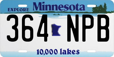 MN license plate 364NPB