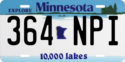 MN license plate 364NPI