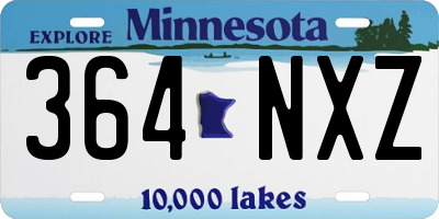 MN license plate 364NXZ