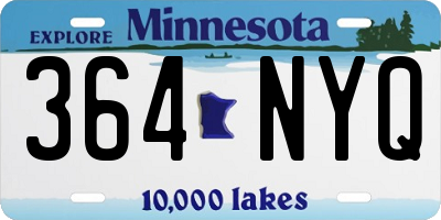 MN license plate 364NYQ