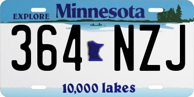 MN license plate 364NZJ