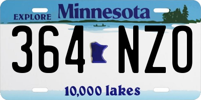 MN license plate 364NZO