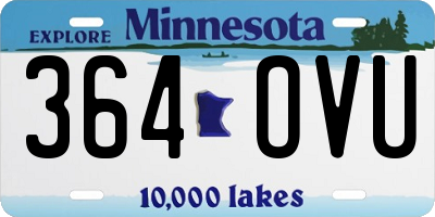 MN license plate 364OVU
