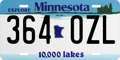 MN license plate 364OZL