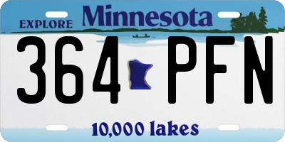 MN license plate 364PFN