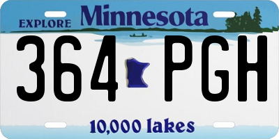 MN license plate 364PGH