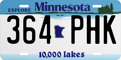 MN license plate 364PHK