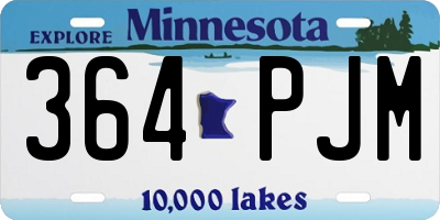 MN license plate 364PJM