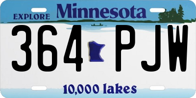 MN license plate 364PJW