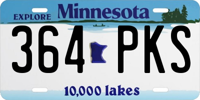 MN license plate 364PKS