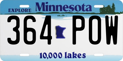 MN license plate 364POW