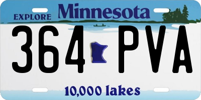 MN license plate 364PVA