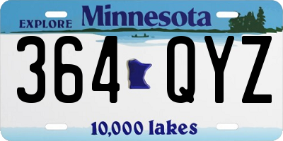MN license plate 364QYZ