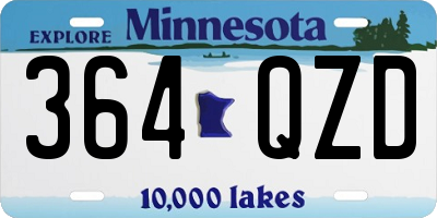 MN license plate 364QZD