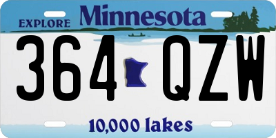 MN license plate 364QZW
