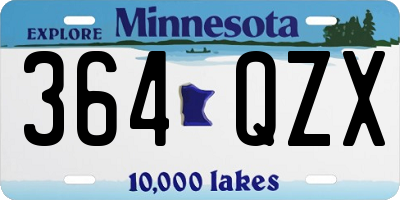 MN license plate 364QZX