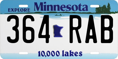 MN license plate 364RAB