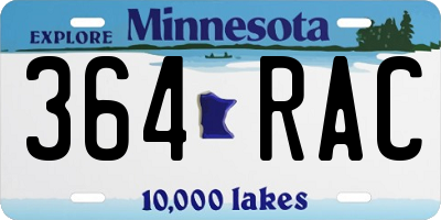 MN license plate 364RAC
