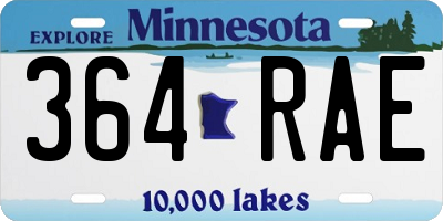 MN license plate 364RAE