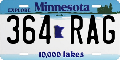 MN license plate 364RAG