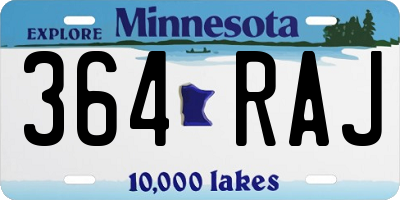 MN license plate 364RAJ
