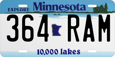 MN license plate 364RAM