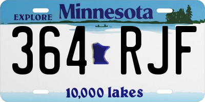 MN license plate 364RJF