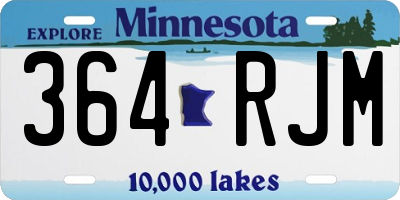 MN license plate 364RJM