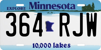 MN license plate 364RJW