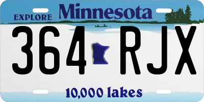 MN license plate 364RJX