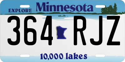 MN license plate 364RJZ