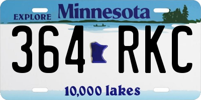 MN license plate 364RKC