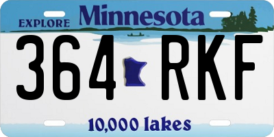 MN license plate 364RKF