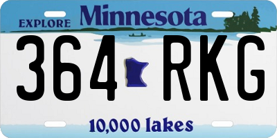 MN license plate 364RKG
