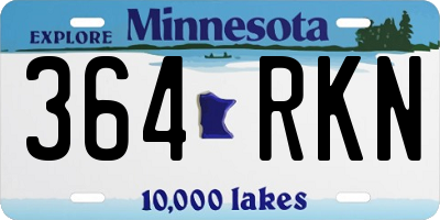 MN license plate 364RKN
