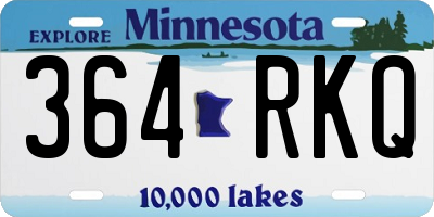 MN license plate 364RKQ