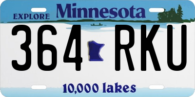 MN license plate 364RKU