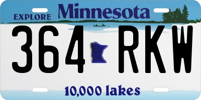 MN license plate 364RKW
