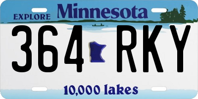 MN license plate 364RKY