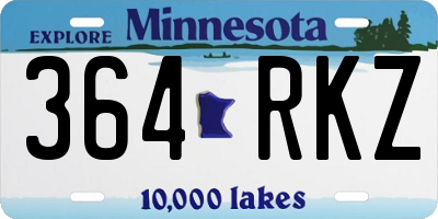 MN license plate 364RKZ