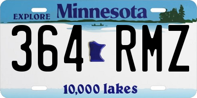 MN license plate 364RMZ