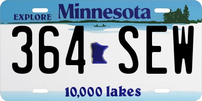 MN license plate 364SEW